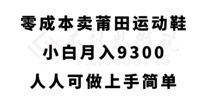 零成本卖莆田运动鞋，小白月入9300，人人可做上手简单【揭秘】-圣矾创业博客