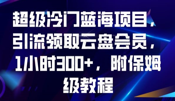 超级冷门蓝海项目，引流领取云盘会员，1小时300+，附保姆级教程-圣矾创业博客