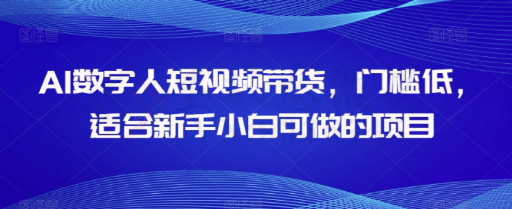 AI数字人短视频带货，门槛低，适合新手小白可做的项目-圣矾创业博客