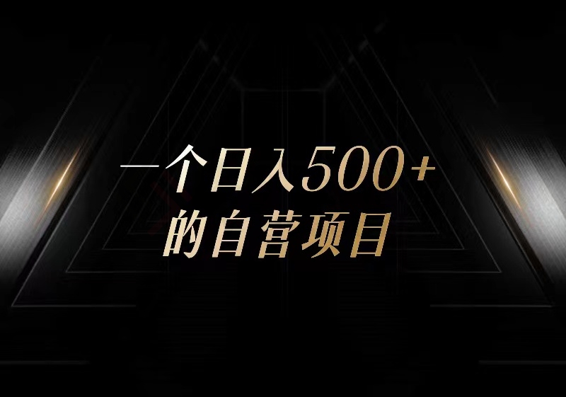 一个日入500+的自营项目-圣矾创业博客