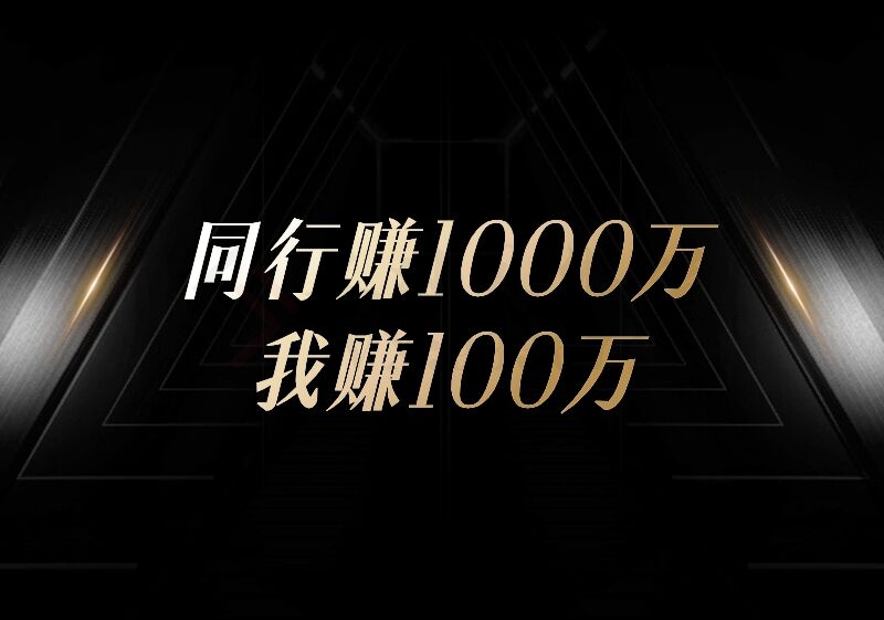 同行赚1000万，我赚100万-圣矾创业博客