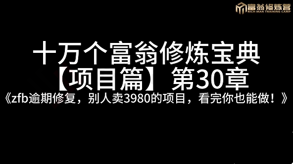 zfb逾期修复，别人卖3980的项目，看完你也能做！（zfb逾期修复）-圣矾创业博客